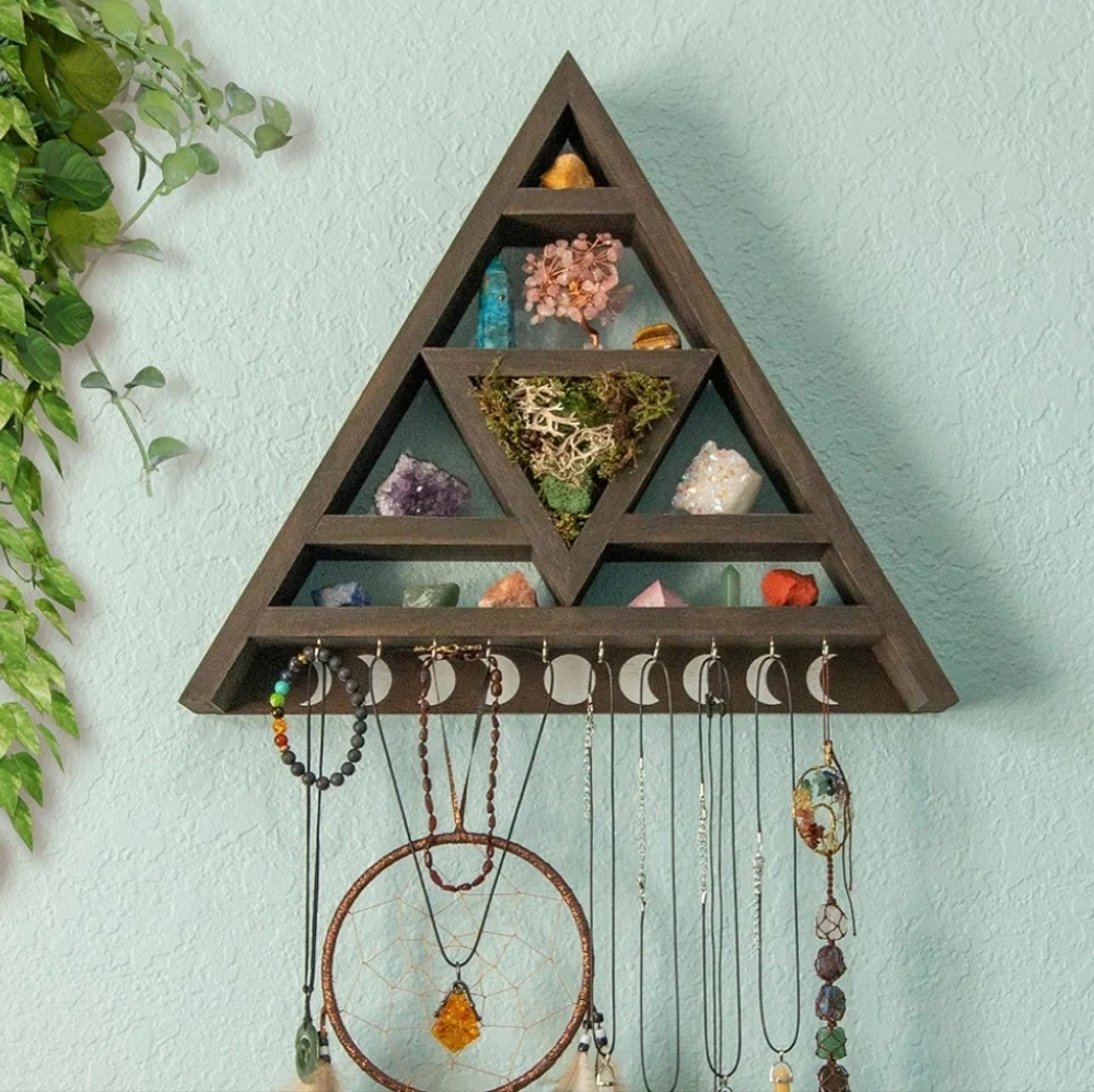 ARAGO Wooden Moon Shelf For Crystals - Picture 2 of 7
